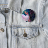 Peacock Lady's Wings of Duality Ronde Button 5,7 Cm (In situ)
