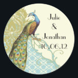 Peacock Lagoon Damask Sticker<br><div class="desc">Peacock Lagoon Endive Damask Weddings Black and Gold Damask Wedding set Meer vogels & Zwemelen Coral Swan Damask Wedding Table Numbers Love Bird Swan Damask Beauful Coral Lavender Birch Weddings Oak Tree Wedding Invitding - Bruin bomen Weddenschappen en Monogram Response Kaart Tree Wedding Invitding for the Activists Natuur Lover -...</div>