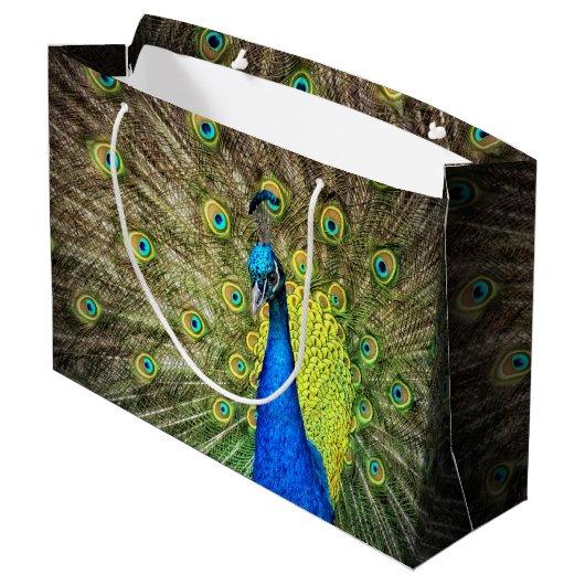 Peacock Large Cadeautasje (Achterkant Gekanteld)