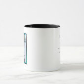 Peacock & Leaf Blk & Whit Ink Turquoise Border Mug Mok (Midden)