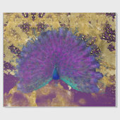 Peacock Leopard Paars en Gold Decoupage Cadeaupapier (Vlak)