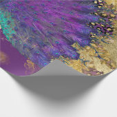 Peacock Leopard Paars en Gold Decoupage Cadeaupapier (Hoek)