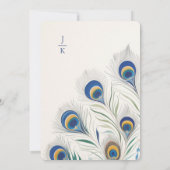 Peacock Lijst | Monogram bruiloft Kaart (Achterkant)