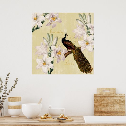 Peacock Lilies Poster (Keuken)