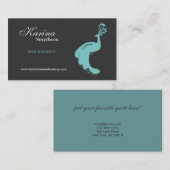 Peacock Logo Hair Stylist/Cosmetologist/Mode Visitekaartje (Voorkant / Achterkant)