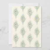 Peacock lotus bloemetjes bruiloft sjabloon kaart (Achterkant)