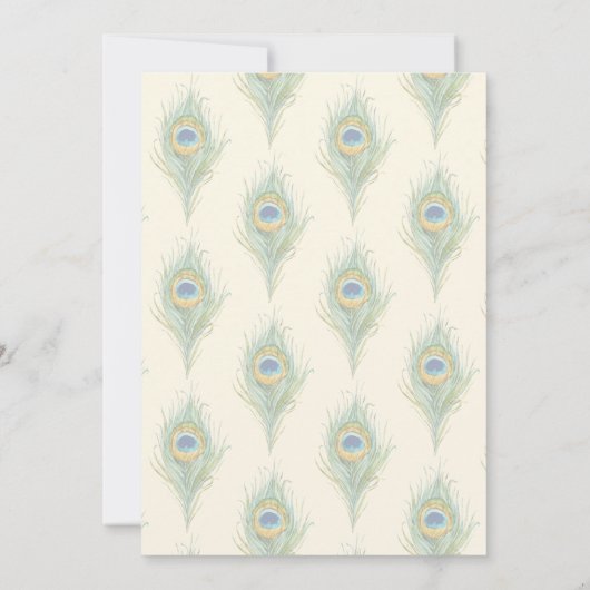 Peacock lotus bloemetjes bruiloft sjabloon kaart (Achterkant)