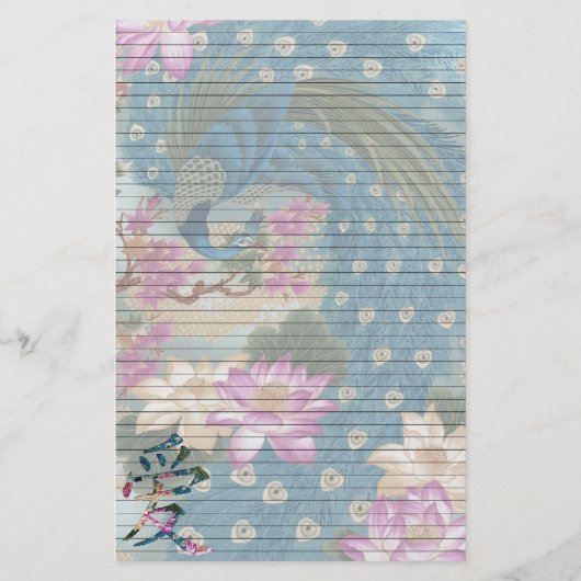Peacock Lotus Briefpapier (Voorkant)