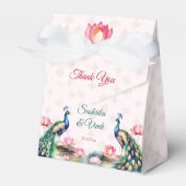 Peacock lotus Indiase bruiloft gunsten Bedankdoosjes (Voorkant Zijde)