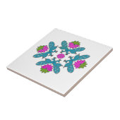 Peacock Lotus Rangoli Tegeltje (Zijkant)