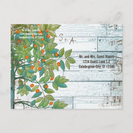 Peacock Love Bird Sitting in a Tree Save the Date Aankondigingskaart (Achterkant)