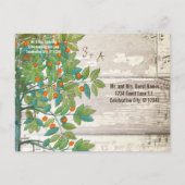 Peacock Love Bird Sitting in a Tree Save the Date Aankondigingskaart (Achterkant)