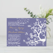 Peacock Love Bird Wedding Invitation Verloving Kaart (Staand voorkant)