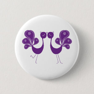 Peacock Love Lavender Ronde Button 5,7 Cm