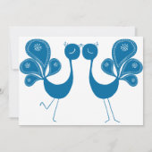 Peacock Love Wedding Invite - Ocean Breeze Kaart (Achterkant)