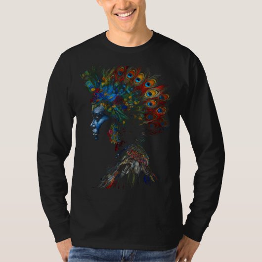 Peacock Lover Kunstwerk Dierlijke Motief Pauw T-shirt (Voorkant)