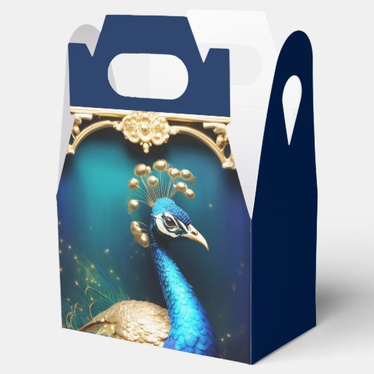 Peacock luxe vogel art nouveau land bruiloft bedankdoosjes (Geopend)