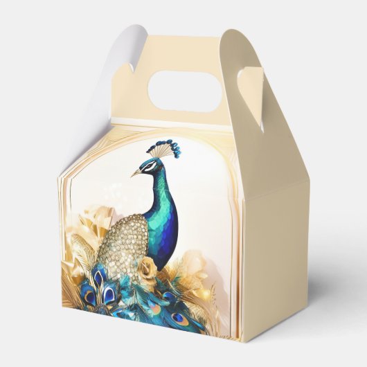 Peacock luxe vogel land tuin bruiloft bedankdoosjes (Voorkant Zijde)