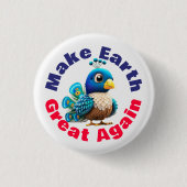 Peacock, maak de aarde weer geweldig, schattig die ronde button 3,2 cm (Voorkant)