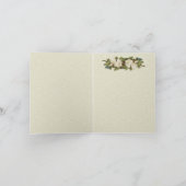 Peacock Magnolia Floral Swirl Damask Wedding Bedankkaart (Binnen)