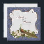 Peacock Magnolia Floral Swirl Damask Wedding Navy Kaart<br><div class="desc">Deze elegante en verfijnde uitnodiging combineert het beste van traditie en de frisheid van de hedendaagse. Het mengen van kunstelementen en hedendaags waterverf kunstwerk hand geschilderd door Audrey Jeanne Roberts geeft een mooie en tijdloze kwaliteit aan deze uitnodiging. Een statige pauw rust op elegant met de hand geschilderde wervelingen en...</div>