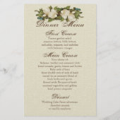 Peacock Magnolia Swirl - Kaart menu diner (Achterkant)