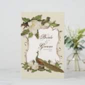 Peacock Magnolia Swirl - Kaart menu diner (Staand voorkant)