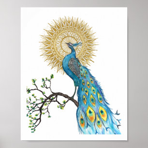 Peacock Mandala 8x10 afdrukken Poster