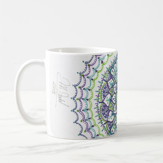 Peacock Mandala Coffee Mok (Links)