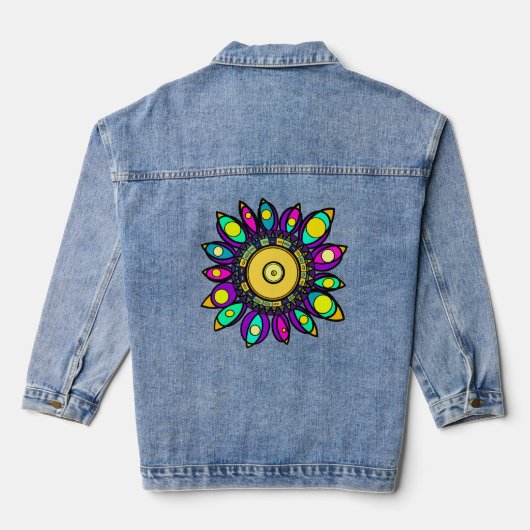PEACOCK MANDALA DENIM JACKET (Achterkant)