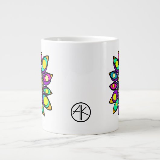 PEACOCK MANDALA GROTE KOFFIEKOP (Voorkant)