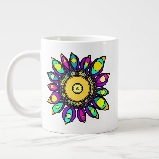 PEACOCK MANDALA GROTE KOFFIEKOP (Links)