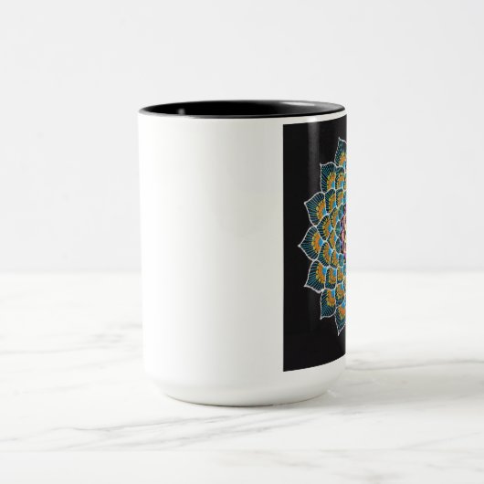 Peacock Mandala Mug Mok (Midden)