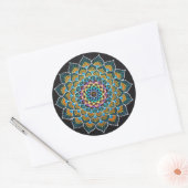 Peacock Mandala Ronde Sticker (Envelop)