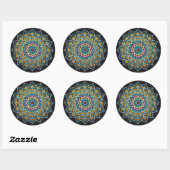 Peacock Mandala Ronde Sticker (Vel)