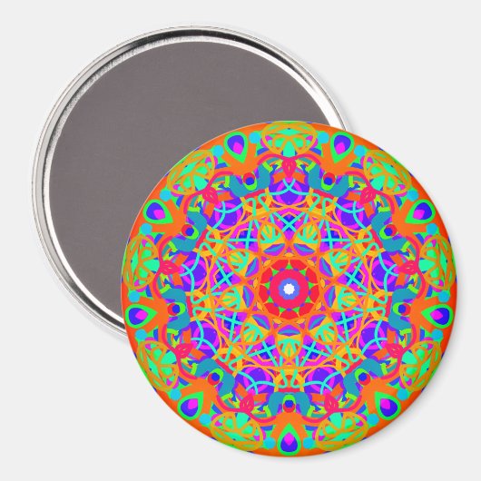 Peacock Mandala stijl magneet (Voorkant / Achterkant)