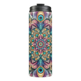 Peacock Mandala Thermal Tumbler Thermosbeker