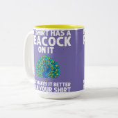 Peacock mannen Vrouwen Peafowl Liefhebber Bird Ang Tweekleurige Koffiemok (Voorkant links)