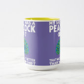 Peacock mannen Vrouwen Peafowl Liefhebber Bird Ang Tweekleurige Koffiemok (Center)