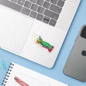 Peacock Mantis Garnalen Contour Sticker (Laptop met iPhone)