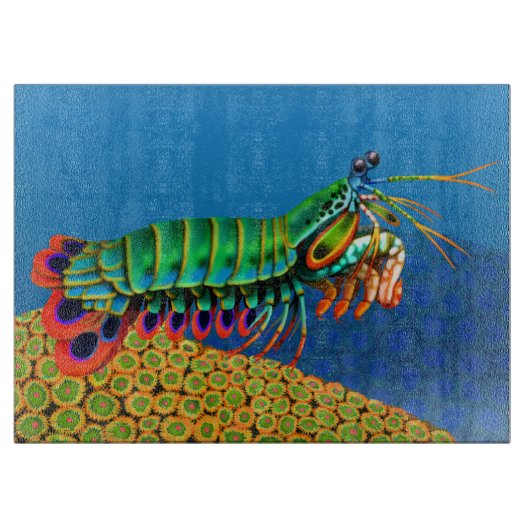Peacock Mantis Shrimp Cutting Board Snijplank (Voorkant)