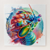 Peacock Mantis Shrimp REF253 - Watercolor Legpuzzel (Horizontaal)