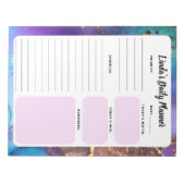 Peacock Marble Abstract Daily To-Do List-laptopblo Notitieblok (Voorkant)