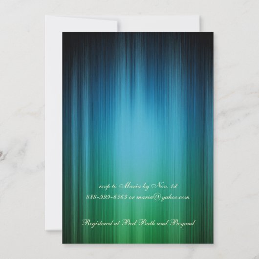 Peacock Masquerade Bridal Shower Uitnodiging (Achterkant)