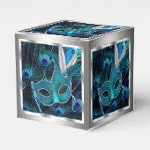 Peacock Masquerade Party Bedankdoosjes (Voorkant Zijde)