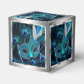 Peacock Masquerade Party Bedankdoosjes (Achterkant)