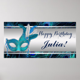 Peacock Masquerade Party Poster