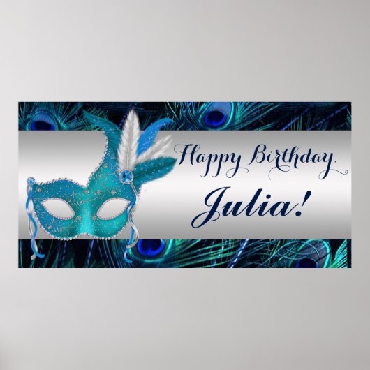 Peacock Masquerade Party Poster (Voorkant)