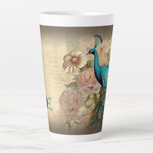 Peacock (matching journal available) latte mok (Voorkant)