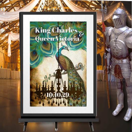 Peacock Medieval Renaissance Wedding Poster
